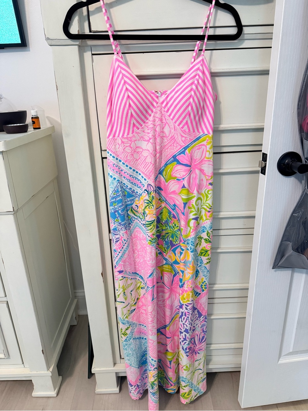 Lilly Pulitzer Pink Multicolor Floral Patchwork Maxi Dress